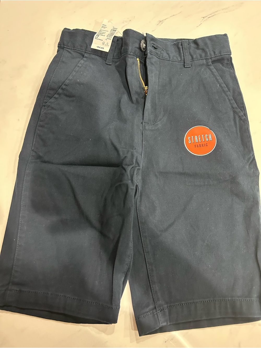 The Children's Place Navy Stretch Chino Shorts boys size 10 slim